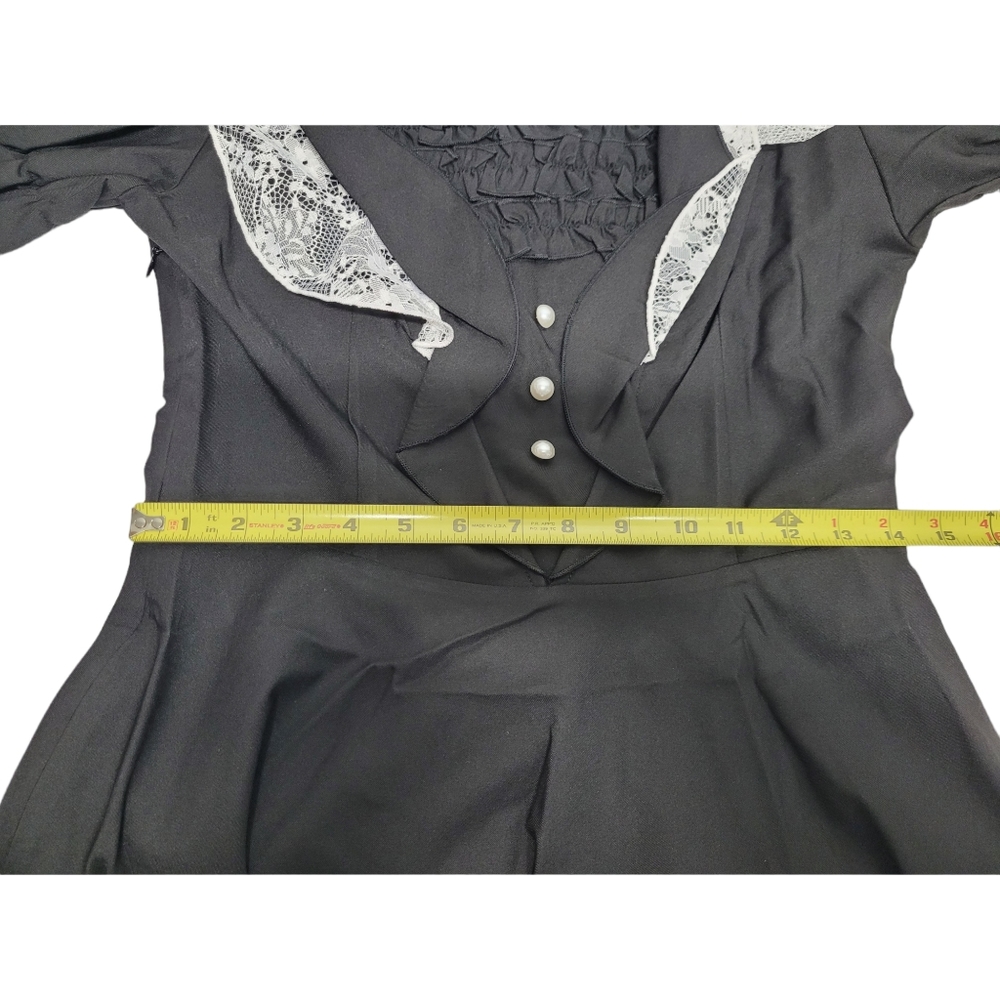 Dark In Love Princess Contrast Ruffle Neckline Dress - Picture 14 of 15